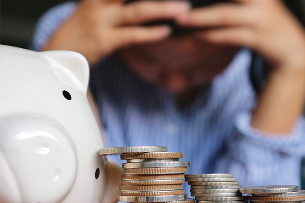 piggy bank and change