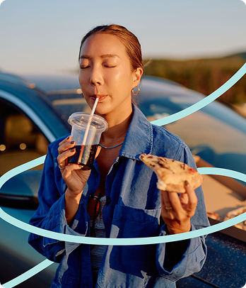 Young woman drinking soda