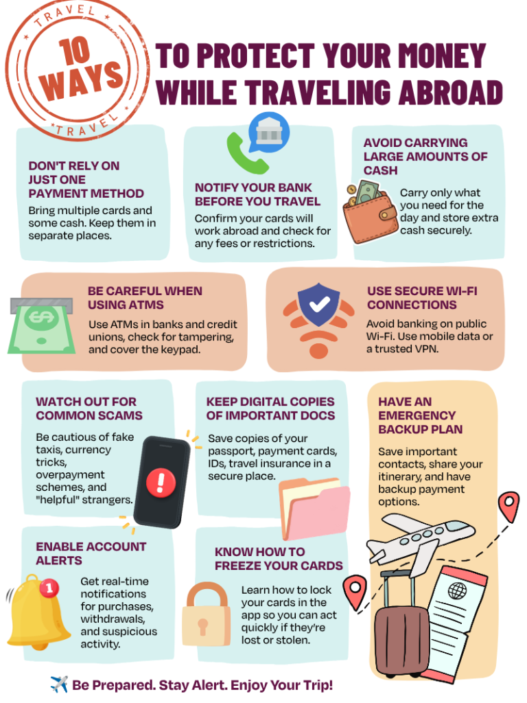 Protect Your Money Abroad Infographic
